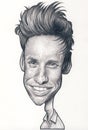 Eddie Redmayne Caricature Royalty Free Stock Photo