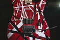 Eddie Van Halen EVH striped red white black guitar body Royalty Free Stock Photo