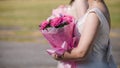 Edding bouquet in bride`s hands Royalty Free Stock Photo