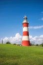 Eddystone lighthouse on Plymouth Hoe, Plymouth, Devon, England, UK Royalty Free Stock Photo