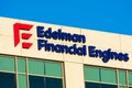 Edelman Financial Services sign on the facade of financial advisory firm Edelman Financial Services, LLC