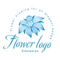 Edelweiss is a logo template, a flower for an elegant corporate identity with symbol of an open edelweiss flower, a water lily.