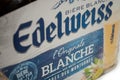 Edelweiss pack of bottles of bier by Heineken group on white background