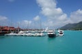 The Eden Island Marina for luxury yachts in Mahe, Seychelles Royalty Free Stock Photo