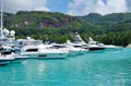 The Eden Island Marina for luxury yachts in Mahe, Seychelles Royalty Free Stock Photo