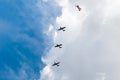 AT-6 Texan Peels Off From Three