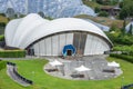 The Eden Project is a visitor attraction in Cornwall, England, UK. Inside the two biomes are plants that are collected from many Royalty Free Stock Photo