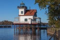 Edenton North Carolina Lighthouse on Waterfront Royalty Free Stock Photo