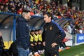 Eder Saravia DT FCA AND RAUL GONZALEZ RM IN ACTION IN THE MATCH OF PRIMERA RFEF FC ANDORRA 2 - 1 REAL MADRID B