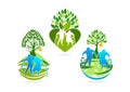 ederly logo, senior symbol, healthy care icon and nursing concept design Royalty Free Stock Photo