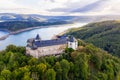 Edersee lake with castle waldeck in germany Royalty Free Stock Photo