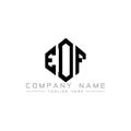 EDF letter logo design with polygon shape. EDF polygon and cube shape logo design. EDF hexagon vector logo template white and Royalty Free Stock Photo