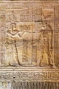 Carving of gods in the Temple of Horus at Edfu