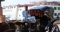 Local coachman waiting for tourists to visit the temple of Edfu. Egypt