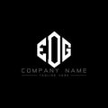 EDG letter logo design with polygon shape. EDG polygon and cube shape logo design. EDG hexagon vector logo template white and Royalty Free Stock Photo