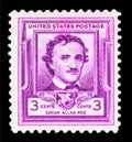 Edgar Allan Poe 1949 100th Year Commemorative Stamp from the US Post Office - 3 Cent