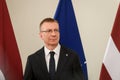 Edgars Rinkevics,President of Latvia presents the highest honor of Latvia - Order of the Three Stars to Jens Stoltenberg