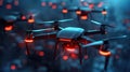 Edge computing autonomous drone swarm Royalty Free Stock Photo