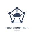 edge computing icon. Trendy flat vector edge computing icon on w Royalty Free Stock Photo