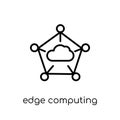 edge computing icon. Trendy modern flat linear vector edge computing icon on white background from thin line general collection Royalty Free Stock Photo