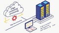 Edge computing network, data processing, distributed computing vector design Generative AI Royalty Free Stock Photo