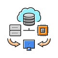 edge computing node data center color icon vector illustration Royalty Free Stock Photo