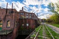 Edge of Downtown Brattleboro, Vermont above the Whetstone Brook Royalty Free Stock Photo