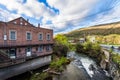 Edge of Downtown Brattleboro, Vermont above the Whetstone Brook Royalty Free Stock Photo