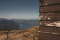 Edge of Fire Tower Wall with Lake McDonald