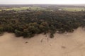 Unique Dutch natural phenomenon of sandbank drift plain seen from above.