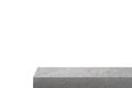 edge of grey slate stone counter with blank space for product montage display isolated on background with clipping path.