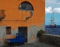 on the edge of the harbor, Lipari, Italy Royalty Free Stock Photo