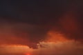 Edge of rain cloud in warm sunset light. Royalty Free Stock Photo