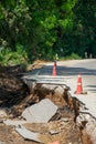 Edge Of A Road That Has Been Eroded By Water. Royalty Free Stock Photo