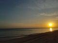 The edge of the sea. Yellow sand beach collaborated with the magical golden hour.