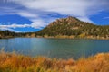 Edge of time rock and Lily lake in Colorado, USA Royalty Free Stock Photo