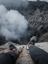 Edge of a volcano crater Royalty Free Stock Photo