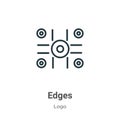 Edges outline vector icon. Thin line black edges icon, flat vector simple element illustration from editable logo concept isolated Royalty Free Stock Photo