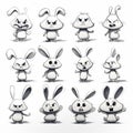 Edgy Concept Art: Angry White Bunny Caricatures