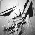 Edgy monochrome illustration with geometric shapes. Abstract geo Royalty Free Stock Photo