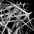 Edgy, pointed random overlapping shapes. Abstract art.