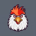 Edgy Rooster Icon: Eye-catching 2d Game Art With Strong Facial Expression