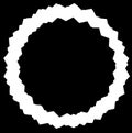 Edgy, zigzag circle frame, circle border. Textured circular shape