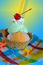 rainbow sherbet with toy jacks Royalty Free Stock Photo