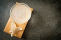 Edible bird`s nest soup in glass bowl Royalty Free Stock Photo