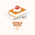 Edible Book Day poster vector illustration