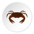 Edible brown crab icon circle