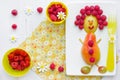 Edible funny man , food art idea for kids Royalty Free Stock Photo