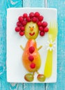 Edible funny man from fresh fruits and berries Royalty Free Stock Photo