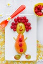 Edible funny man from fresh fruits and berries Royalty Free Stock Photo